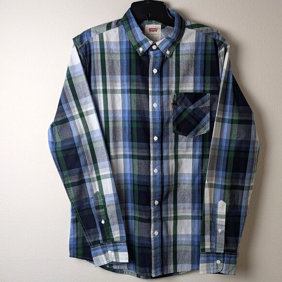 LEVI's Plaid Long Sleeve Shirt Tag size S - Picture 1 of 14